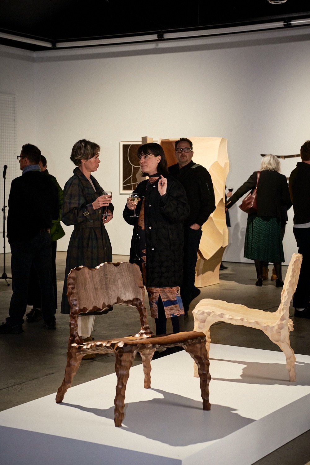 Guests at the opening of Kurunpa Kunpu | Strong Spirit for the American Hardwood Export Council, Melbourne Design Week 2023
